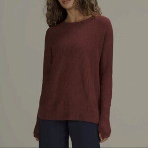 Lululemon Smokey Red Cashlu Crossover Back Sweater Size 8